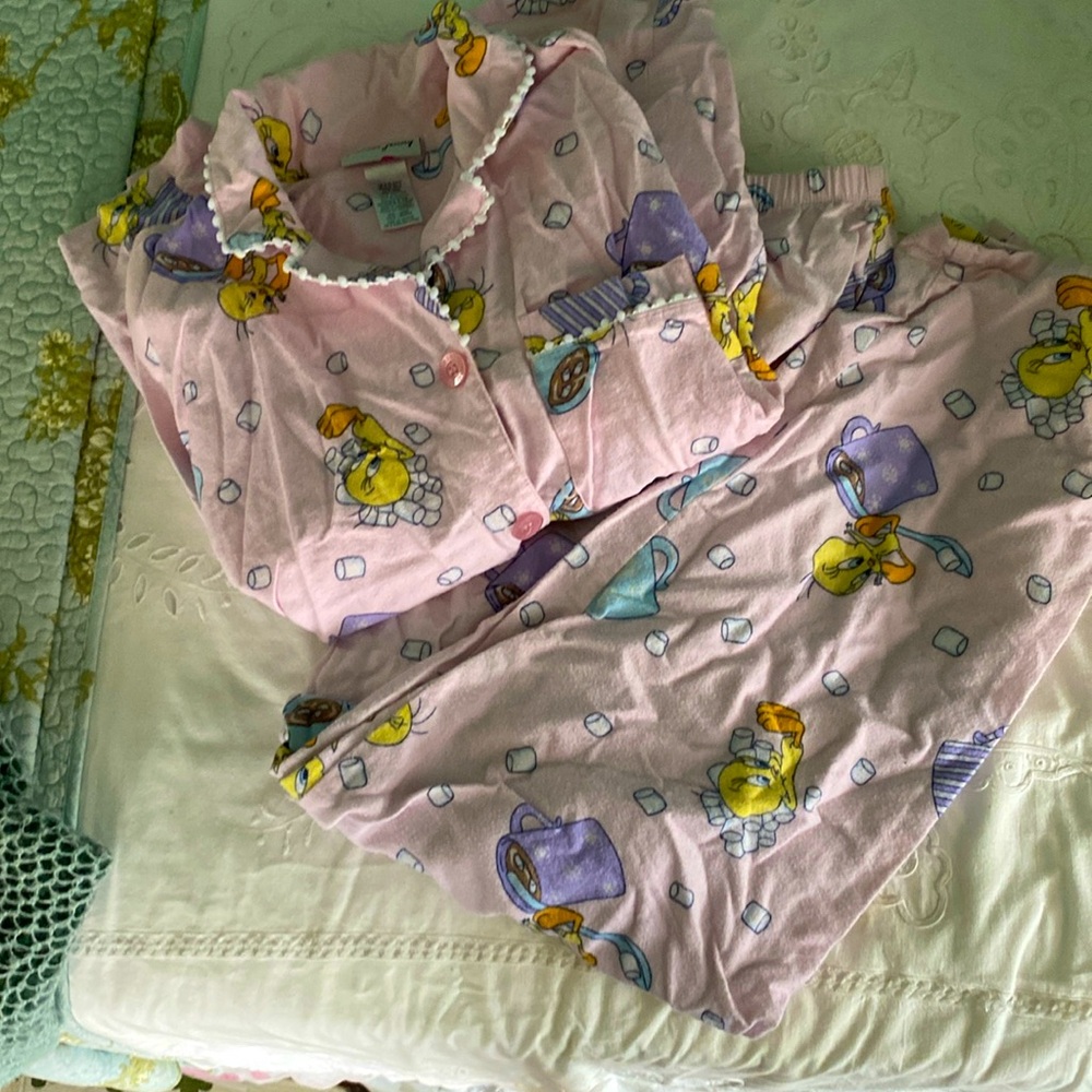 French Jenny Flannel Tweety Bird Pajamas